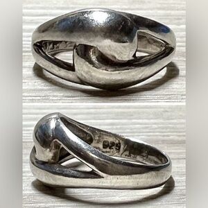 Vintage Designer Chapal Zenray (NF) Sterling Silver Cadena Knot Ring, Size 5.5